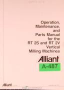 Alliant-Alliant RT2S and RT2V, Vertical Milling operations Maintenance and Parts Manual 1983-RT2S-RT2V-02